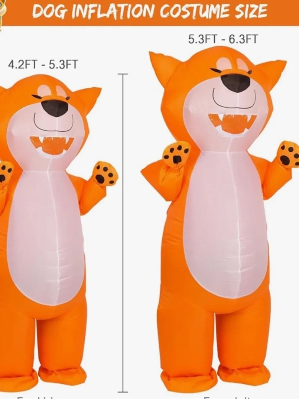 Orange Inflatable Fox Kids‎ Costume